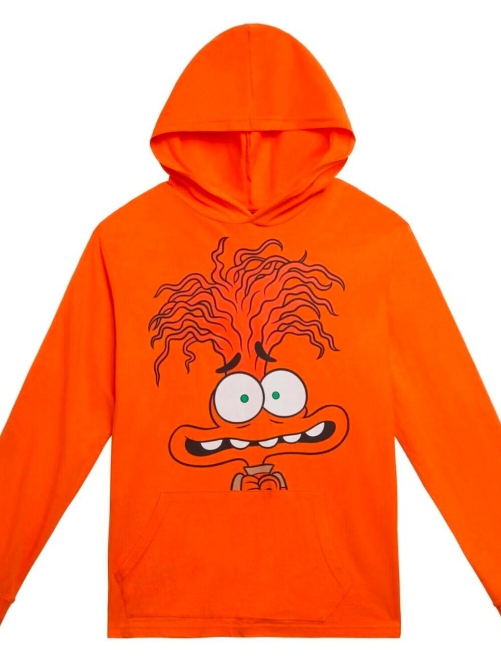 Disney Inside Out Orange Hooded Long Sleeve Tee "Anxiety" Fandom Animated